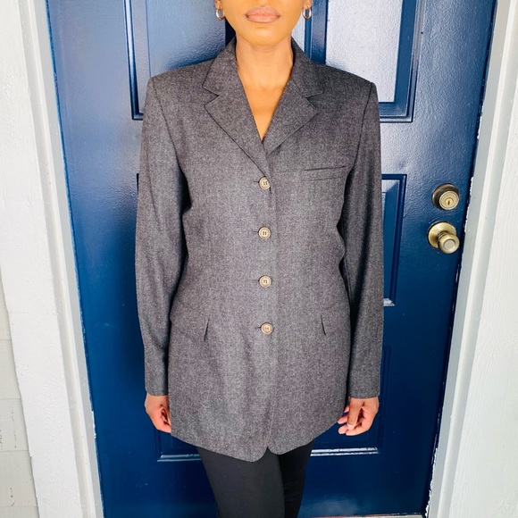 Collection Harve Benard VTG Charcoal Gray Wool Blazer Size 10 - Picture 4 of 9